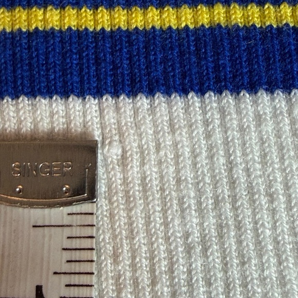 LAUREN RALPH LAUREN NAUTICAL STRIPED KNIT TOP SIZE LARGE GOLD BUTTONS - Picture 9 of 10